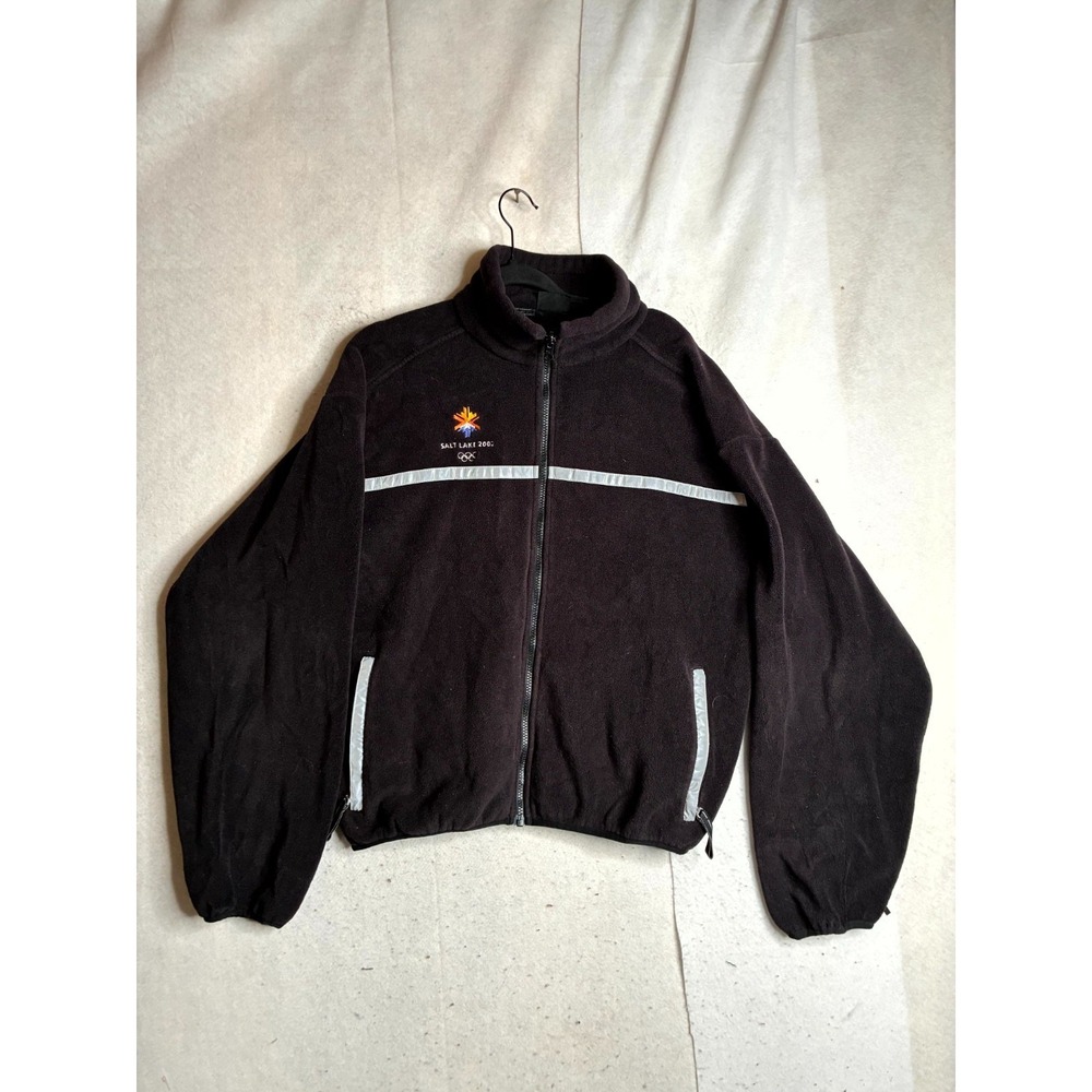 Marker 2002 Fleece Jacket Mens Black Fire EMS Salt Lake Winter Olympics Outdoor